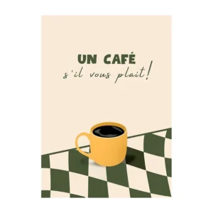 Plakat abstrakcyjny do kuchni Klub Kawy Wzór 1