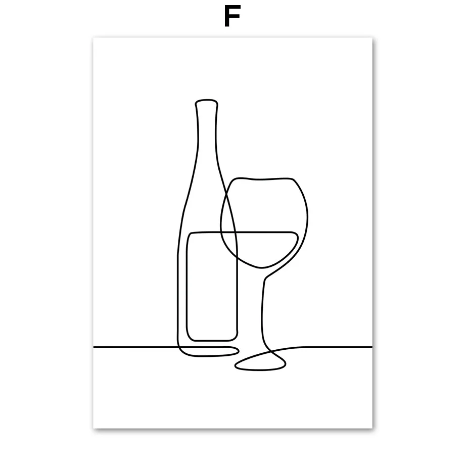 Plakat abstrakcyjny kawa i wino do kuchni Jasnoszary