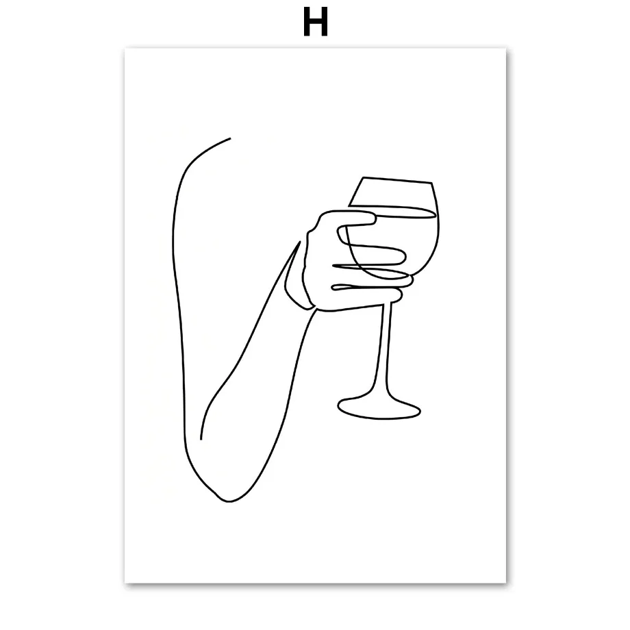 Plakat abstrakcyjny kawa i wino do kuchni Niebieski