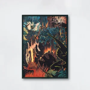 Plakat abstrakcyjny kolaż fantasy Aaron Morse Wzór 1