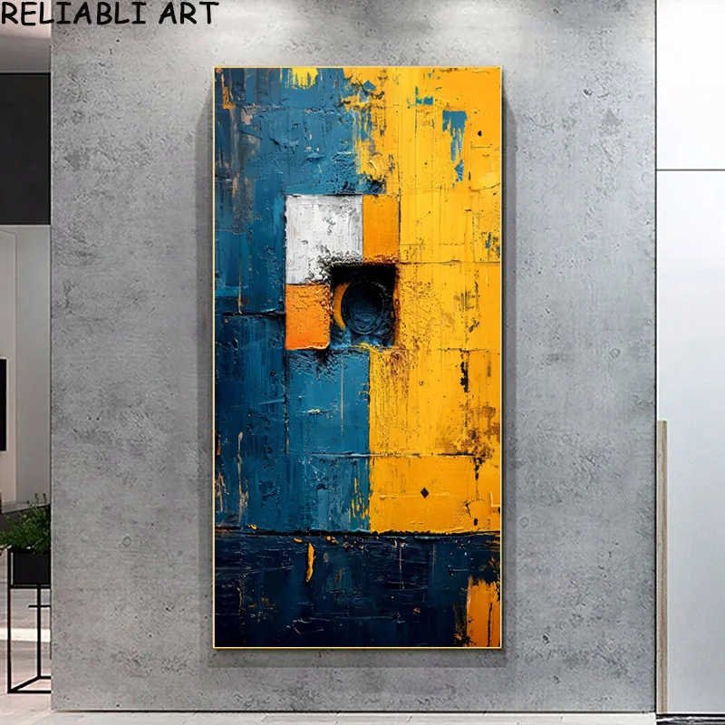 Plakat abstrakcyjny kolorowe bloki Fioletowy
