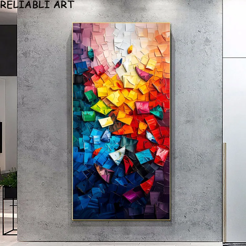 Plakat abstrakcyjny kolorowe bloki Zielony