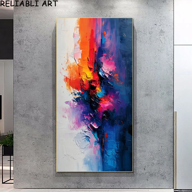 Plakat abstrakcyjny kolorowe bloki żółty