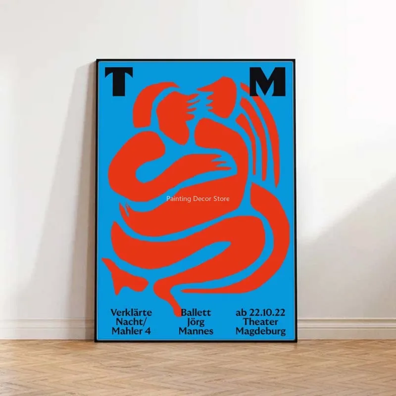 Plakat abstrakcyjny - kolorowy mid century Armijna zieleń