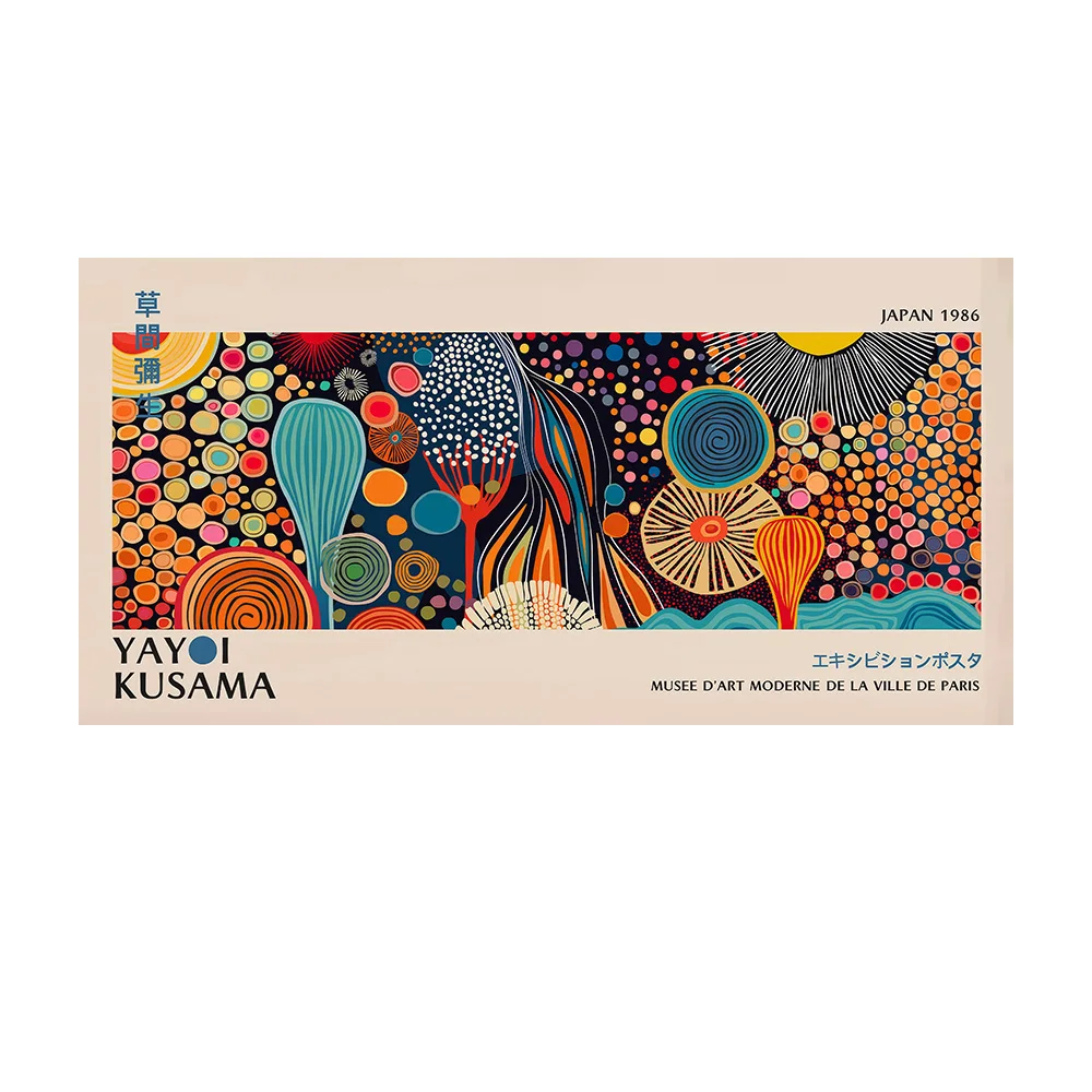 Plakat abstrakcyjny w kolorowe kropki Biały