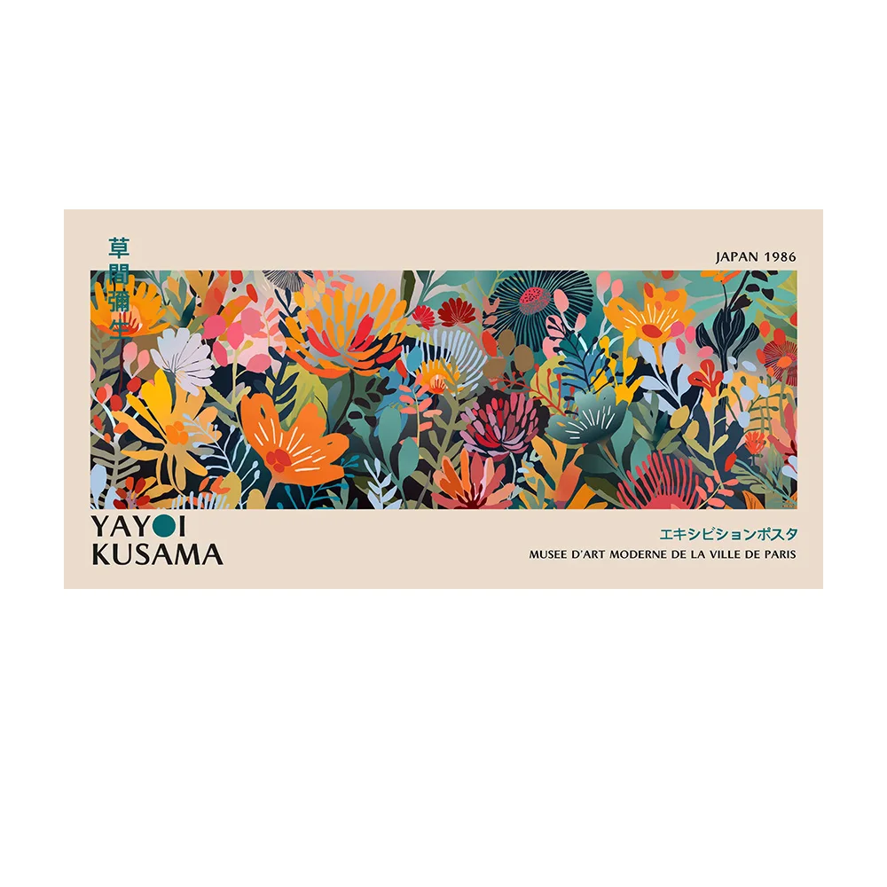 Plakat abstrakcyjny w kolorowe kropki żółty
