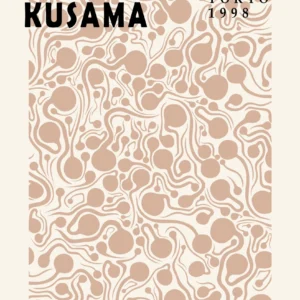 Plakat abstrakcyjny Yayoi Kusama - dynia i kwiaty Wzór 1