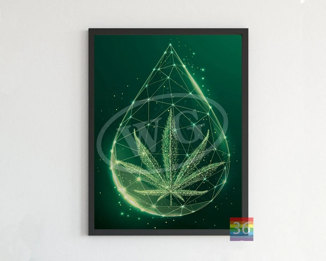 Plakat abstrakcyjny – liście marihuany Q 72 20