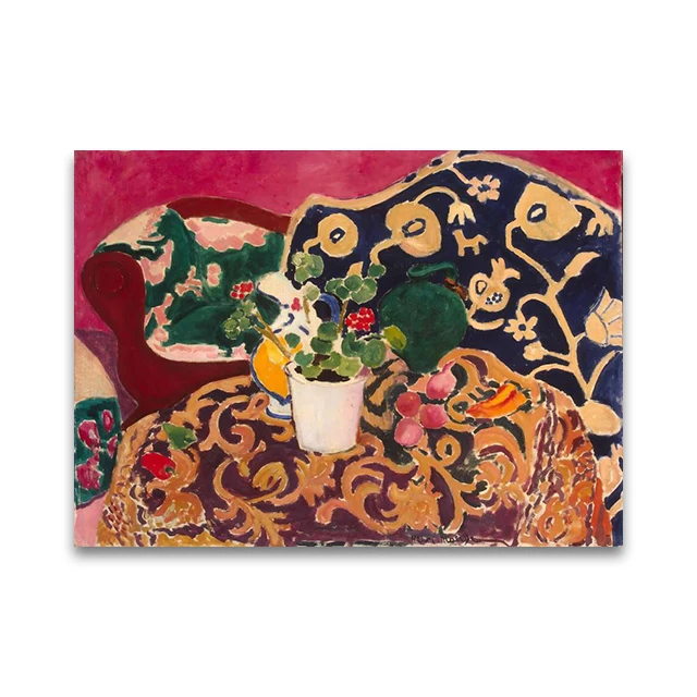 Plakat abstrakcyjny inspirowany Henri Matisse Brązowy