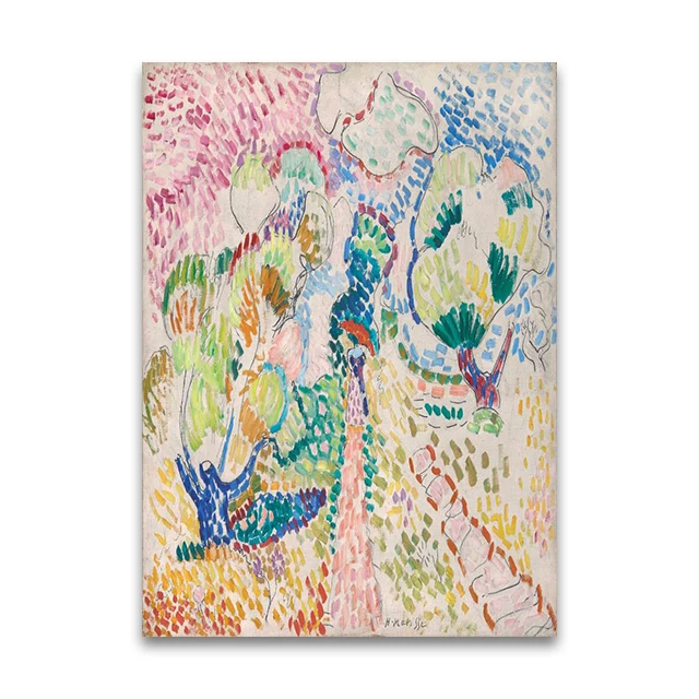 Plakat abstrakcyjny inspirowany Henri Matisse Granatowy