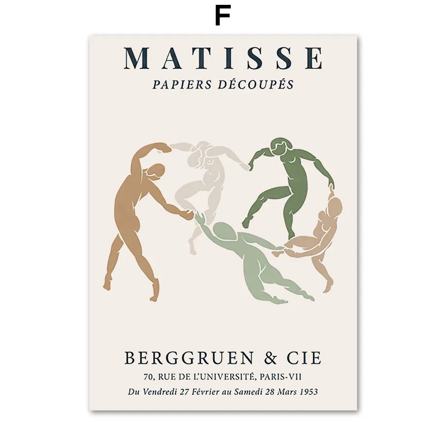 Matisse - liść i kwiat, plakat abstrakcyjny Jasnoszary