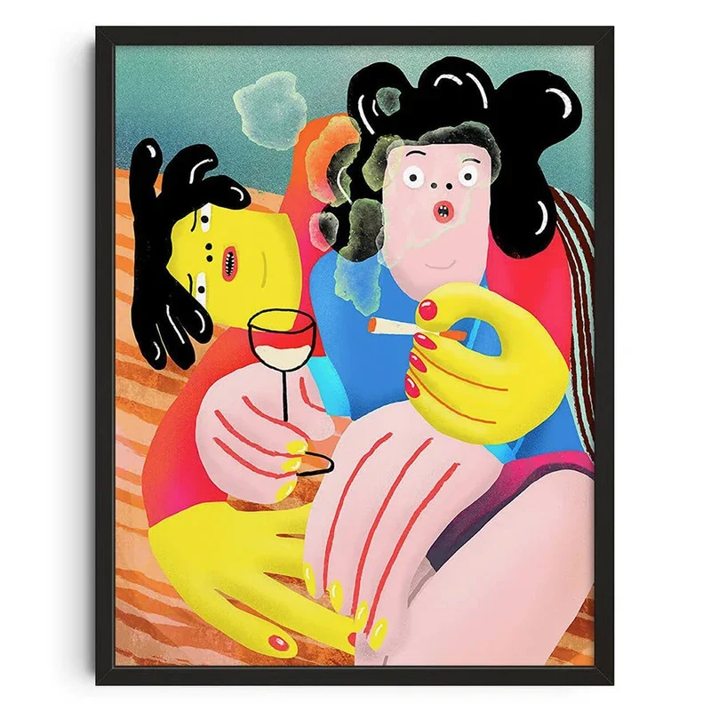 Abstrakcja mid-century - japoński plakat vintage Wzór 4