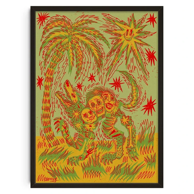 Abstrakcja mid-century - japoński plakat vintage Wzór 7