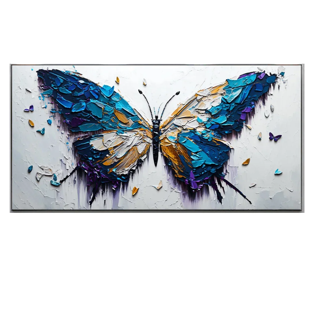 Plakat abstrakcyjny motyl Biały