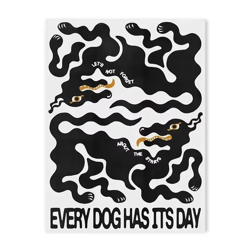 Plakat abstrakcyjne niebieskie fale nowoczesny Granatowy