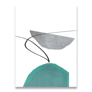 Plakat abstrakcyjny niebiesko-żółty geometryczny Wzór 1