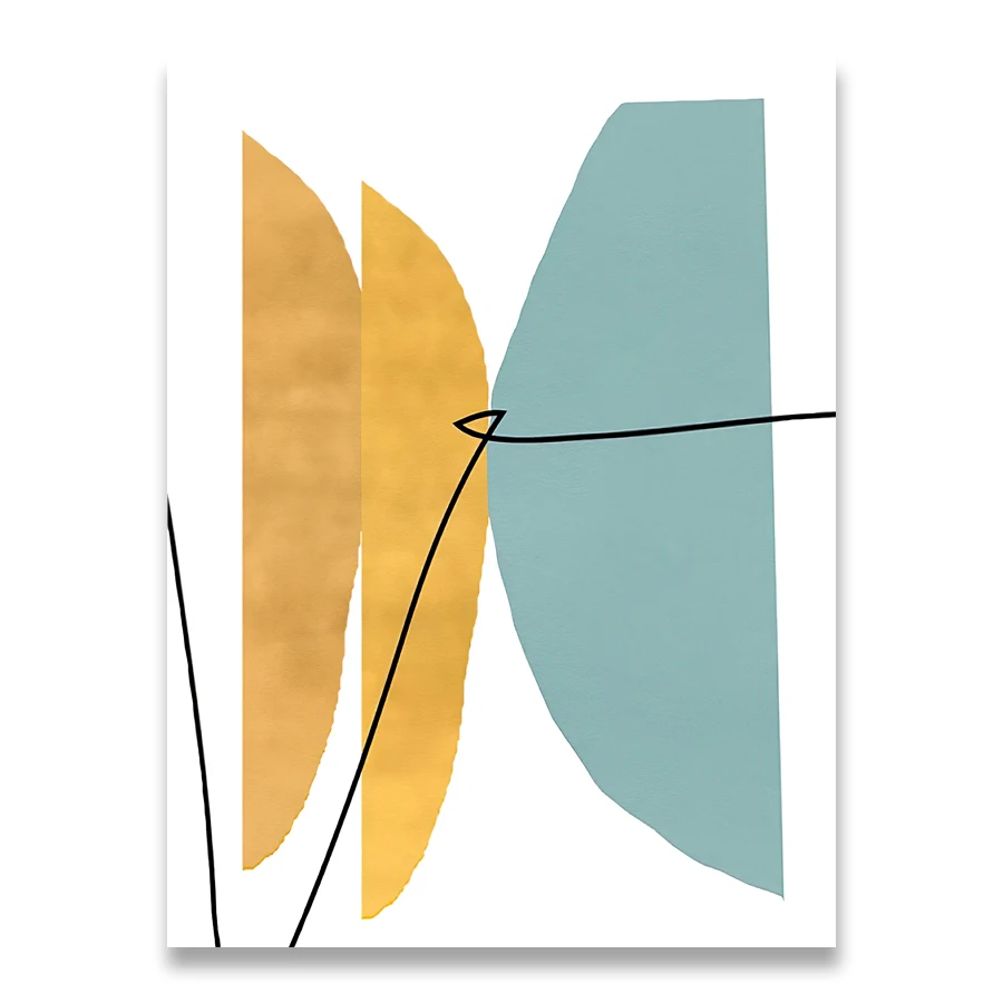 Plakat abstrakcyjny niebiesko-żółty geometryczny Wzór 2