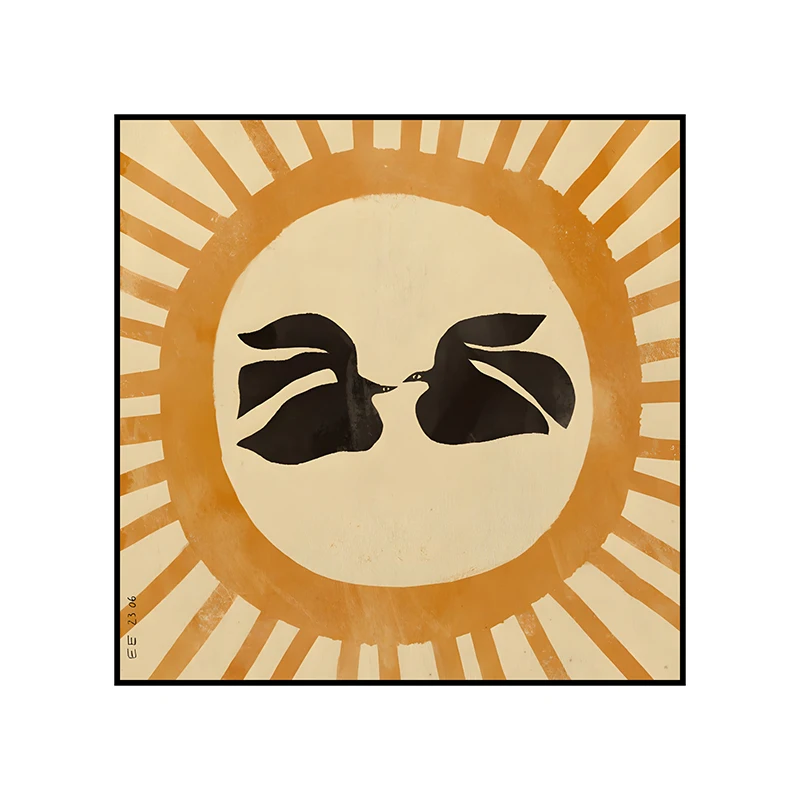 Plakat abstrakcyjny pies w kropki Niebieski