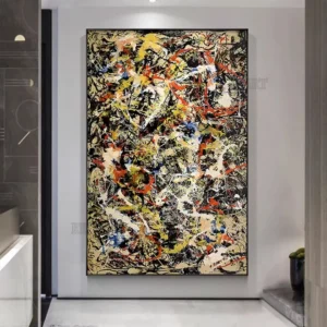 Pollock abstrakcja malarska Biały