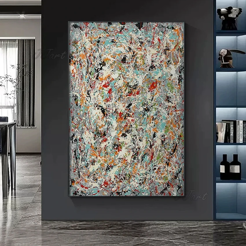 Pollock abstrakcja malarska Czerwony