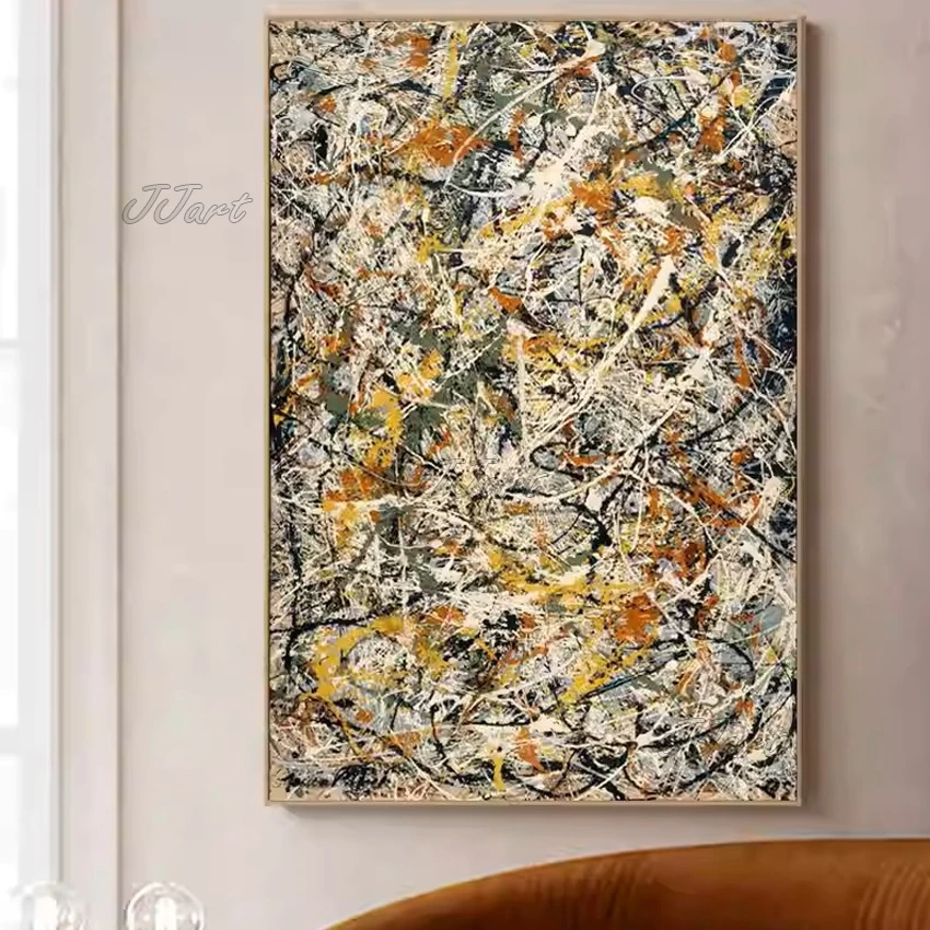 Pollock abstrakcja malarska Fioletowy
