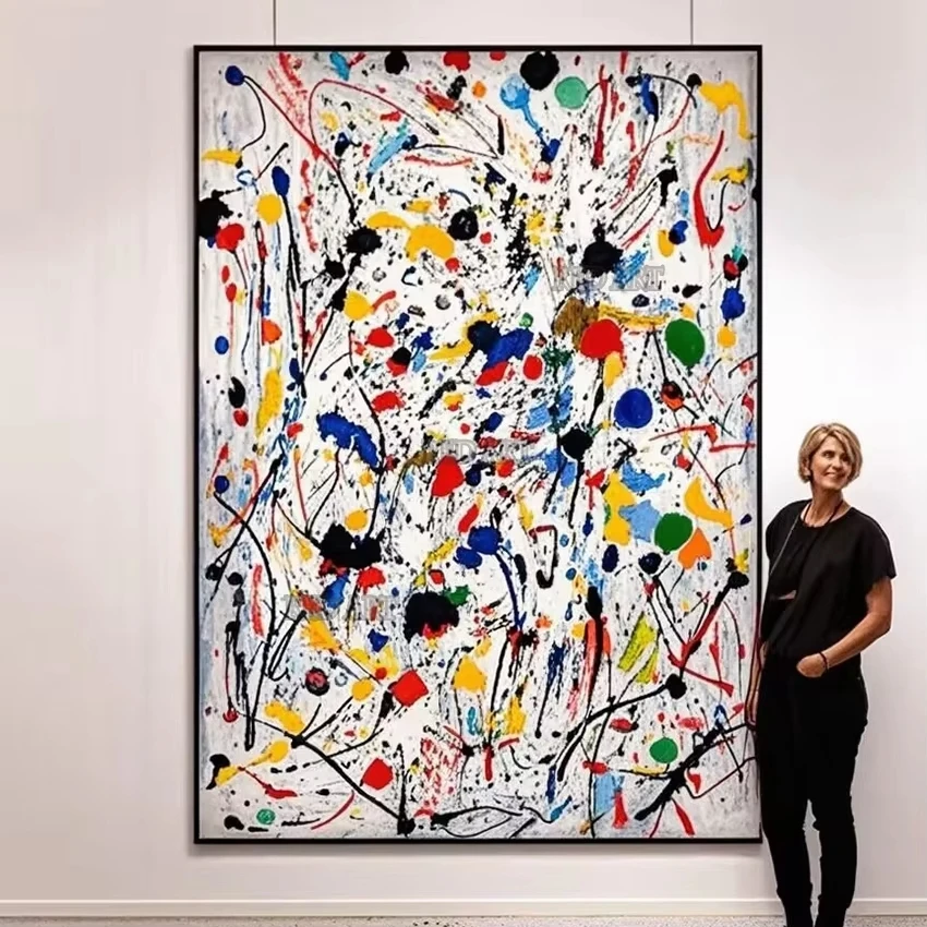 Pollock abstrakcja malarska żółty