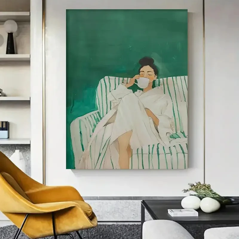 Abstrakcyjny portret kobiety – plakat vintage Wzór 10