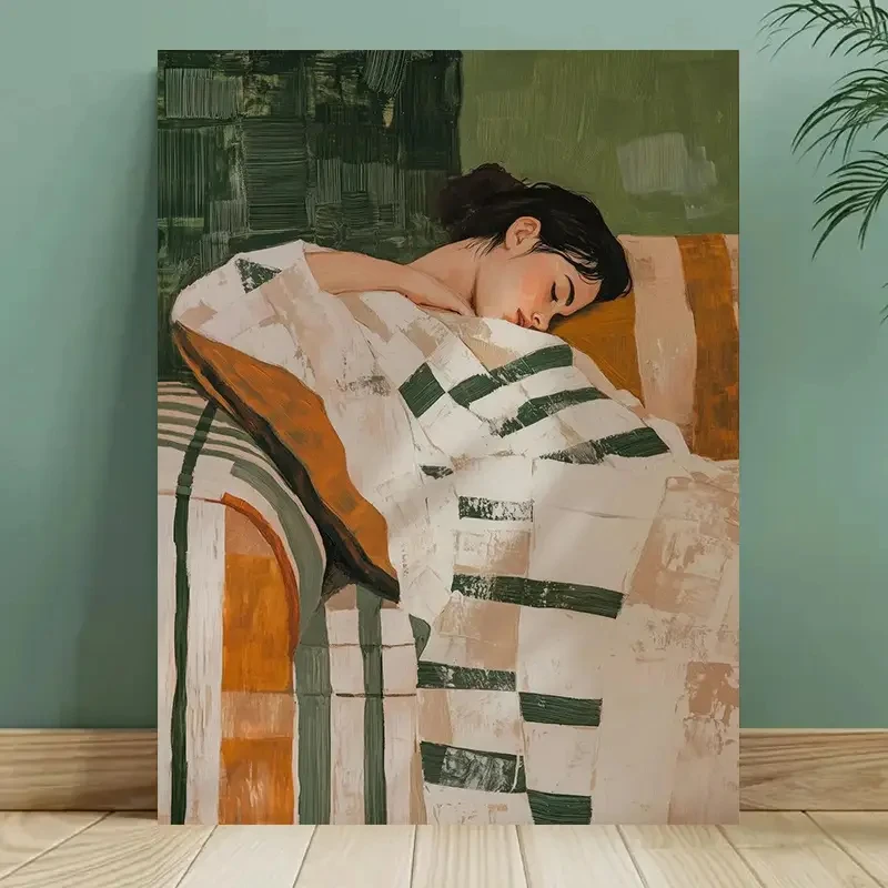 Abstrakcyjny portret kobiety – plakat vintage Wzór 12