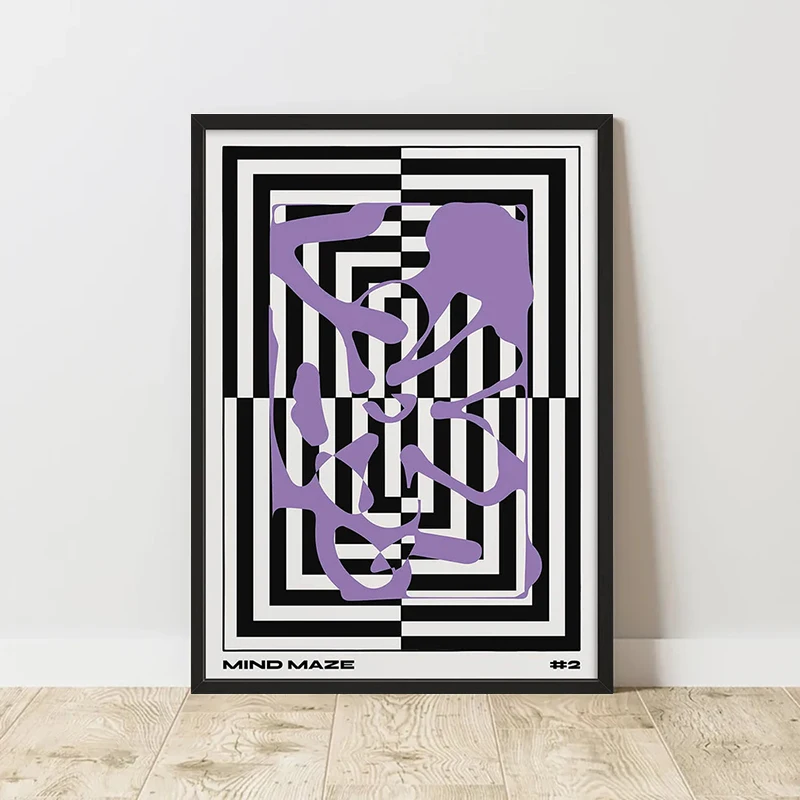 Plakat abstrakcyjny retro – kolaż w stylu vintage Wzór 2