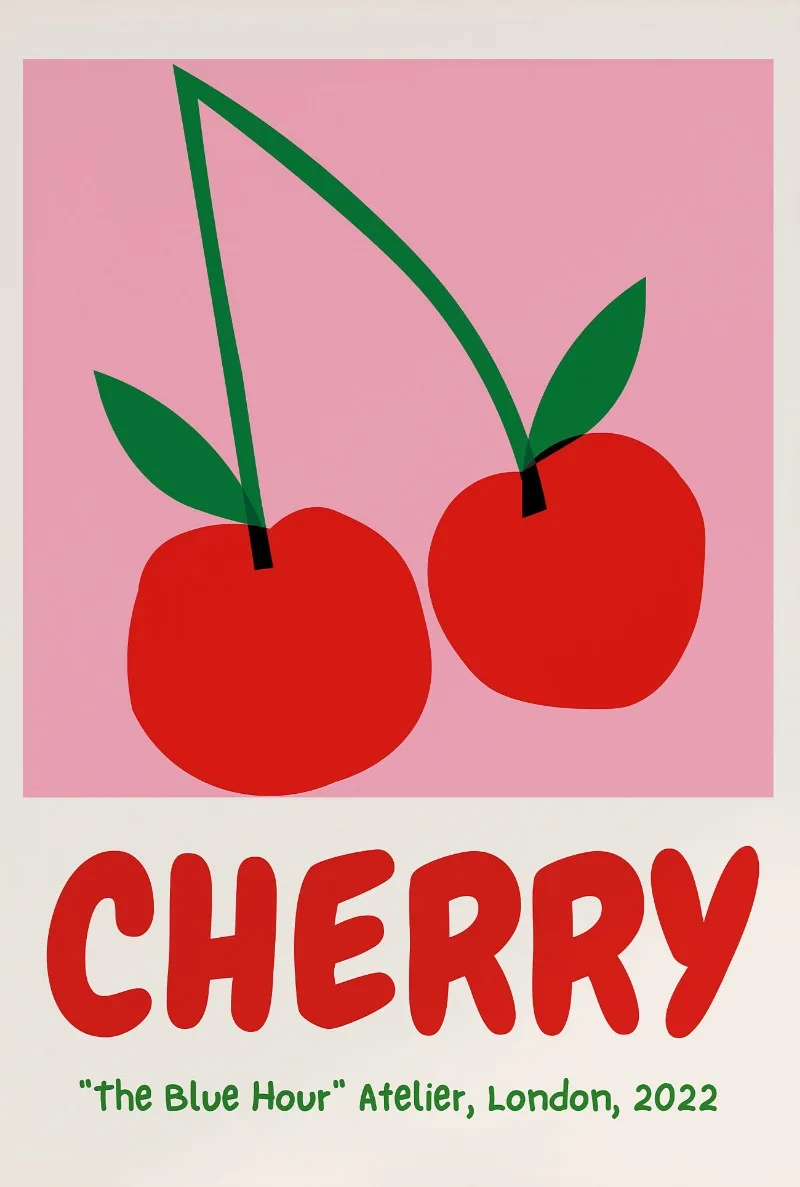 Abstrakcyjny rynek kwiatowy - plakat pastelowy Czerwony