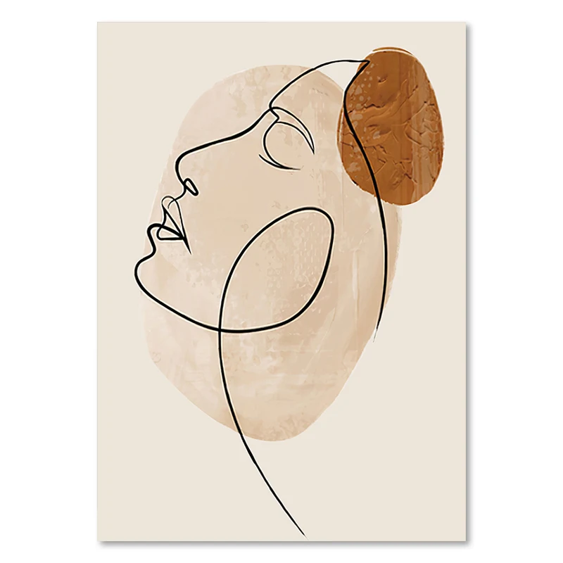 Plakat abstrakcyjny twarz w stylu Matisse Wzór 4