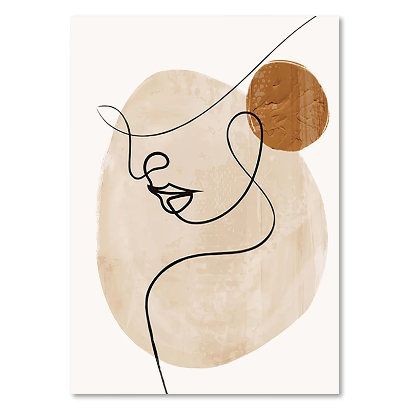 Plakat abstrakcyjny twarz w stylu Matisse Wzór 7