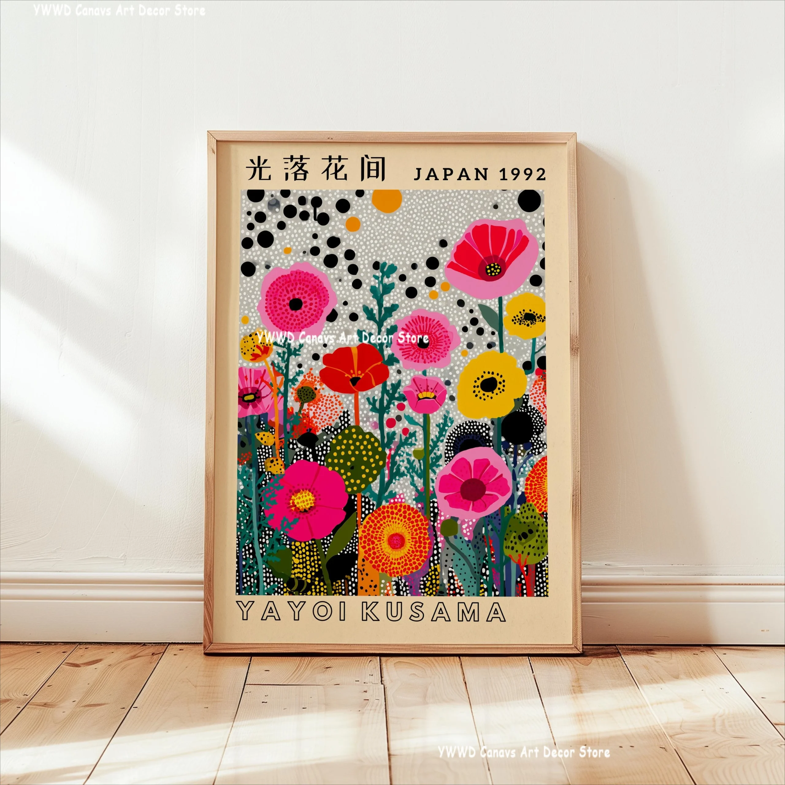 Plakat abstrakcyjny Yayoi Kusama różowa meduza i Fudżi Ct1180 21