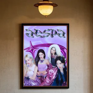 Plakat Aespa - K-pop Czarny