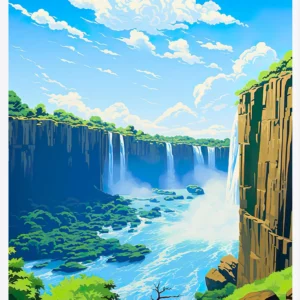 Plakat Afryka - podroże, Seszele i Wodospady Wiktorii Wzór 1