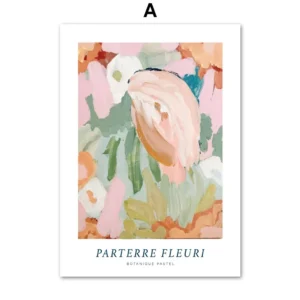 Plakat akwarelowe kwiaty abstrakcyjne Wzór 1