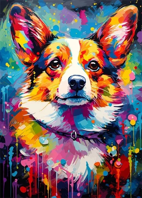 Plakat akwarelowe dzikie zwierzęta lew tygrys panda Jasnożółty