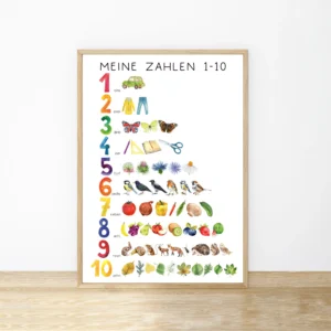 Plakat edukacyjny z alfabetem dla dzieci Biały