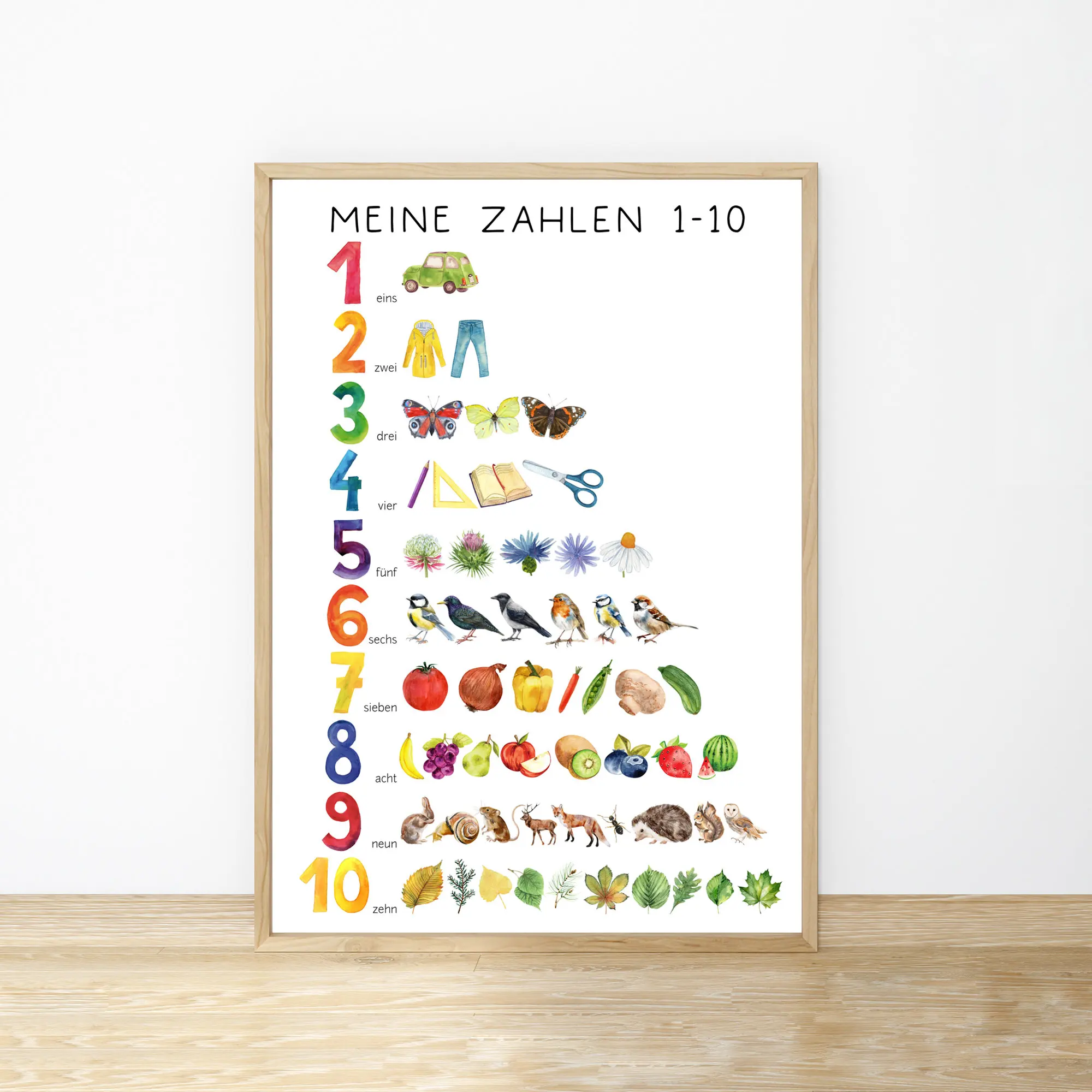 Plakat edukacyjny z alfabetem dla dzieci Biały