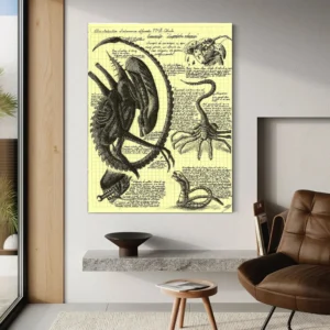 Alien - plakat filmowy w stylu nordyckim Czarny