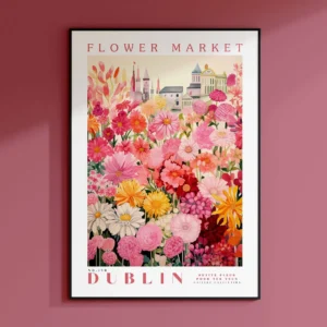 Targ kwiatowy w Amsterdamie - plakat żółty