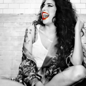 Plakat Amy Winehouse vintage Granatowy