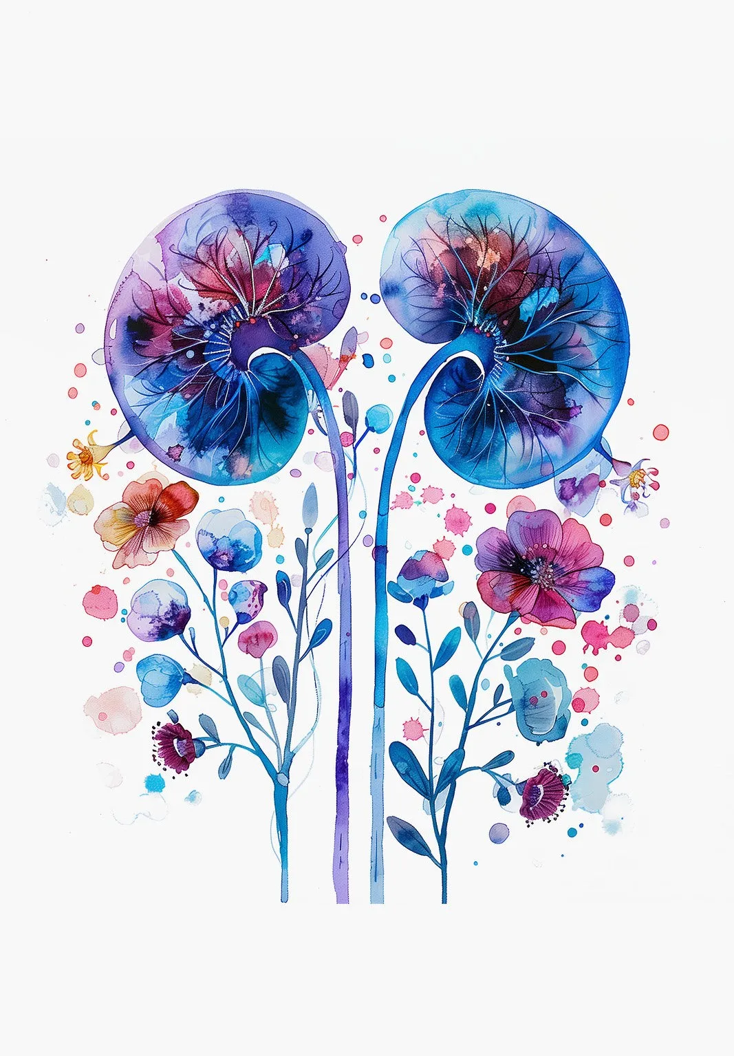 Plakat anatomia narządów akwarela Wzór 4