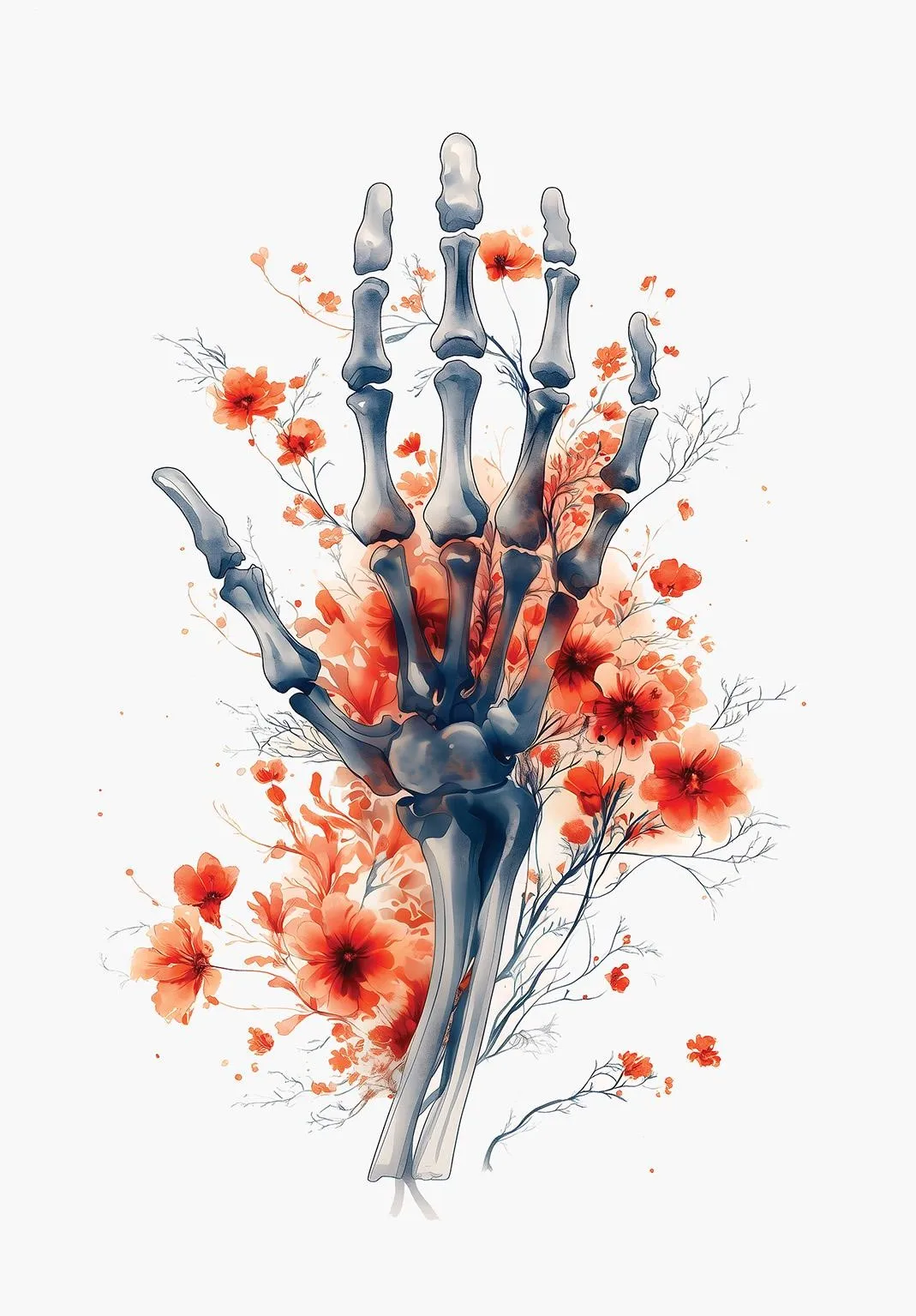 Plakat anatomia narządów akwarela Wzór 6