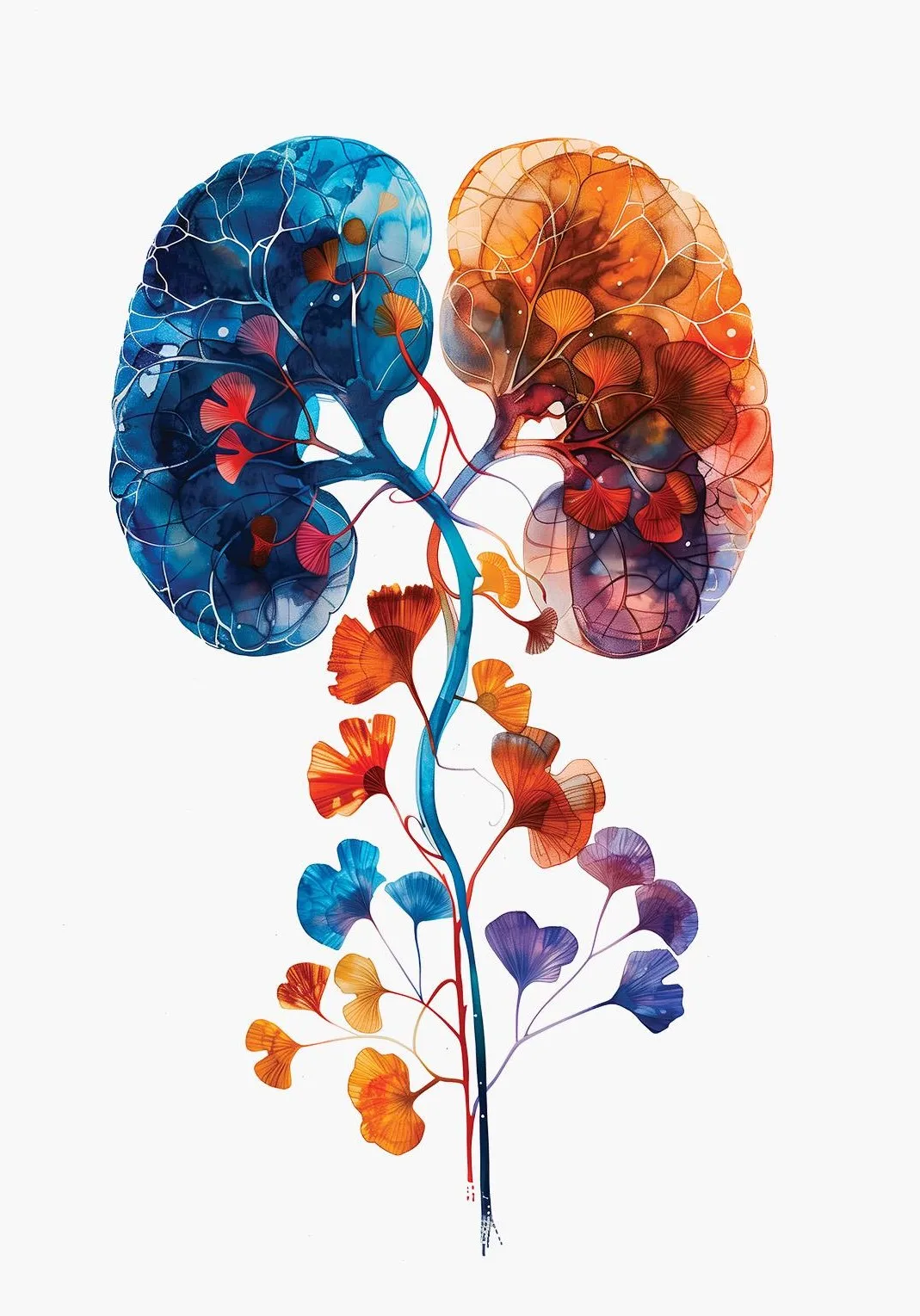 Plakat anatomia narządów akwarela Wzór 8