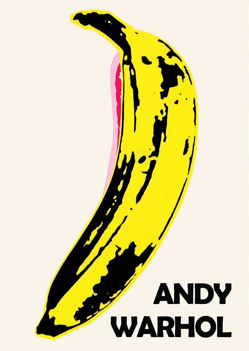 Plakat Andy Warhol – banan pop-art Jasnożółty