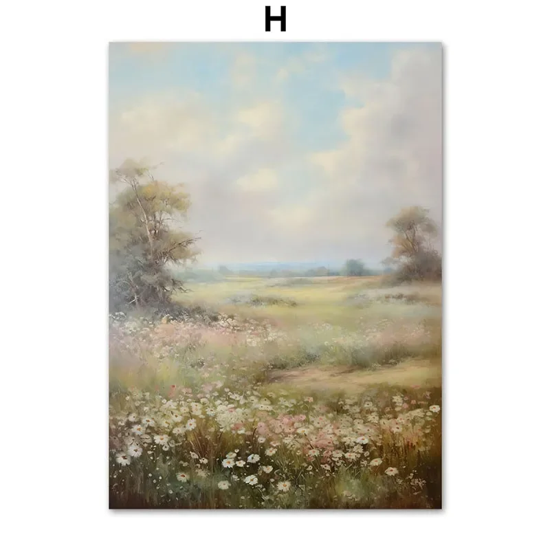 Angielska wieś - vintage plakat malarstwo do salonu Wzór 7