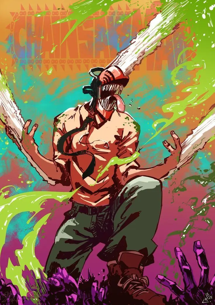 Plakat anime Chainsaw Man Denji Wzór 3