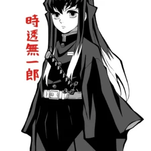 Plakat Anime Czarno-Biały na Płótnie Wzór 1