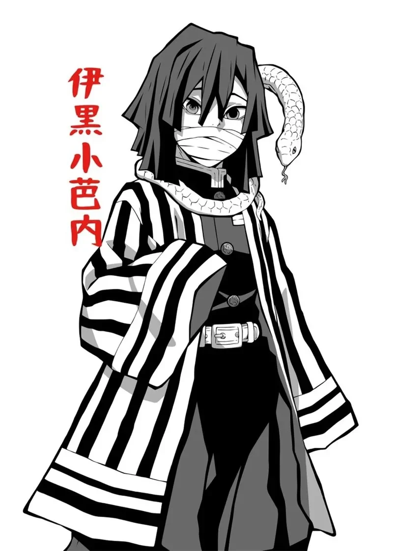 Plakat Anime Czarno-Biały na Płótnie Wzór 8